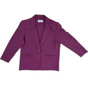 Vintage Alfred Dunner Purple Women’s Blazer Petite 12 Business Casual 80s Vibe
